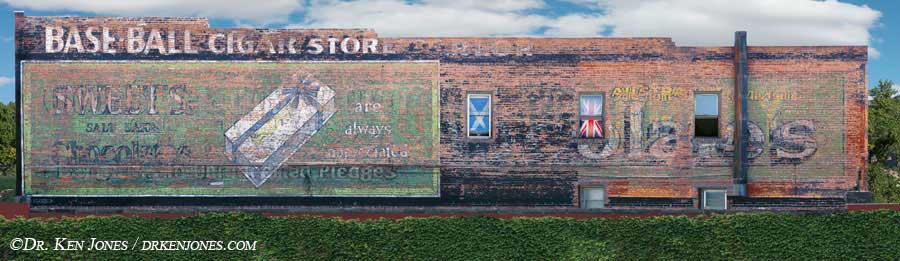 Ghost Sign, Baseball Cigar Store / Sweet's Chocolate, Pocatello, Idaho, 2009