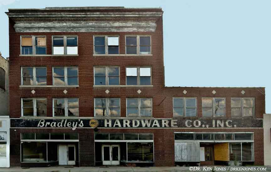 Ghost Sign, Bradley's Hardware - Front, Morristown, Tennessee, 2012